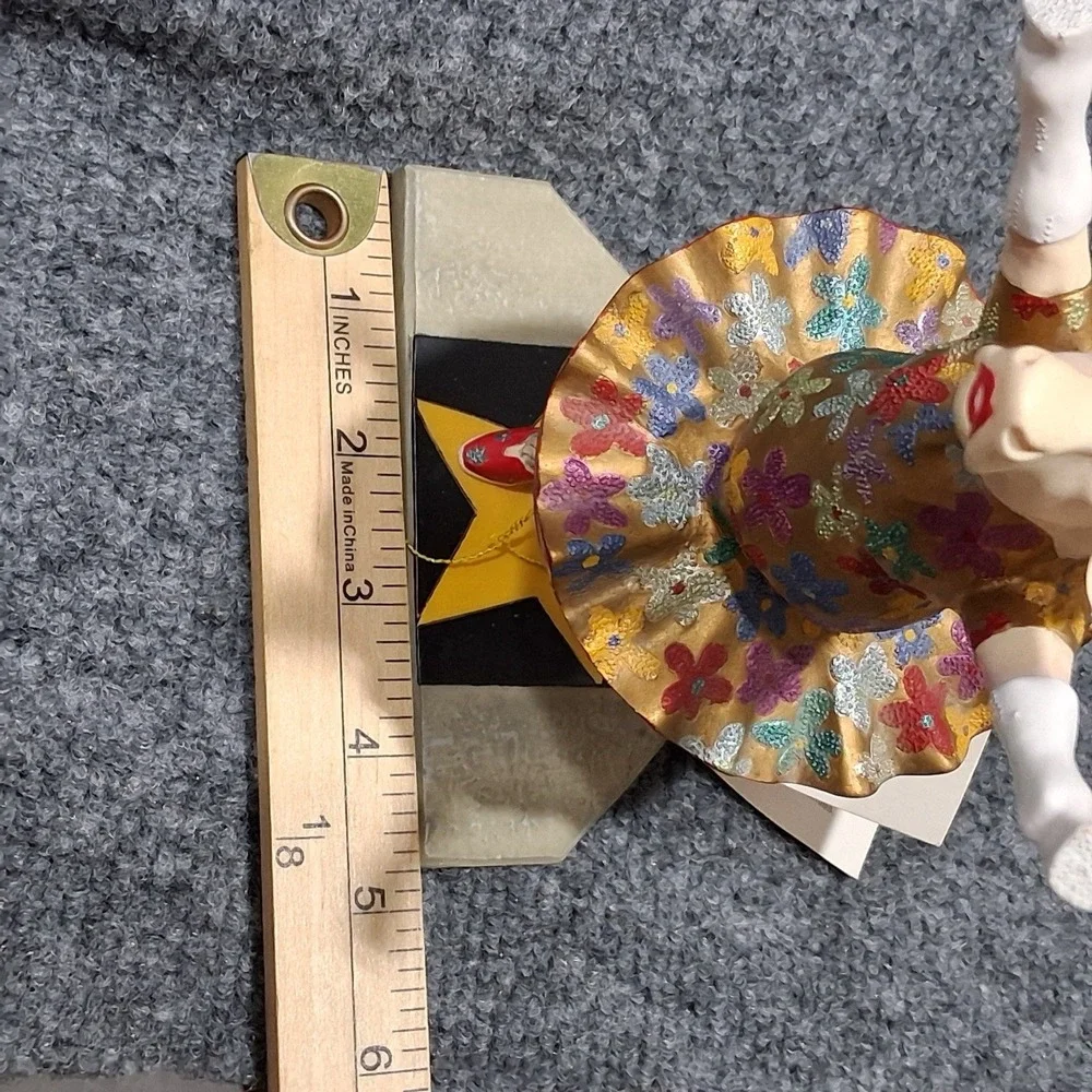 CowParade Dancing Diva Figurine Multi-Color Floral Tutu Cow Art Collectible 6